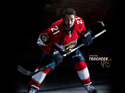 Vincent Trocheck florida panthers graphic design hockey nhl retouching sports design