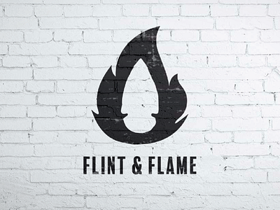 Flint & Flame logo mock up branding design illustration logo vector