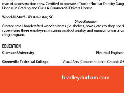 Bradley Durham Resume 2012 indesign resume