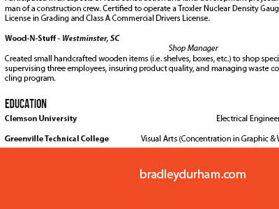 Bradley Durham Resume 2012