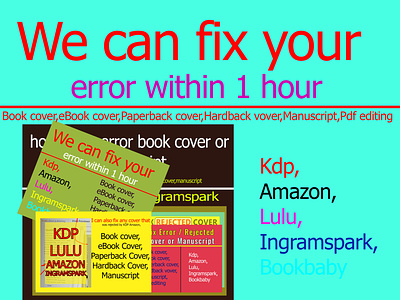 We can reject errors within an hour book cover design ebook cover fix error cover illustration kindle cover logo manuscript