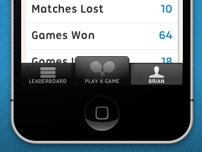 Ping Pong App app ios ping pong tab bar