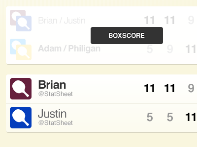 Click for boxscore app boxscore hover ping pong score scoreboard