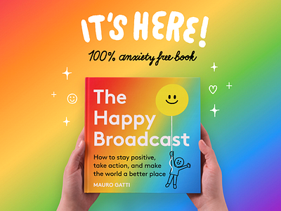 The Happy Broadcast Book book book cover branding character design fun happiness illustration logo ui