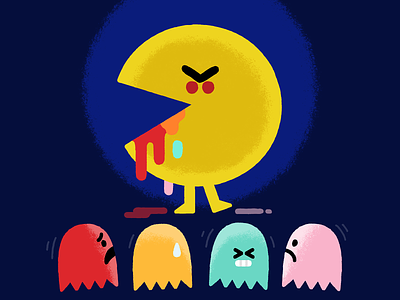 The real Pac Man 80s arcade character fun illustration pac man video game vintage