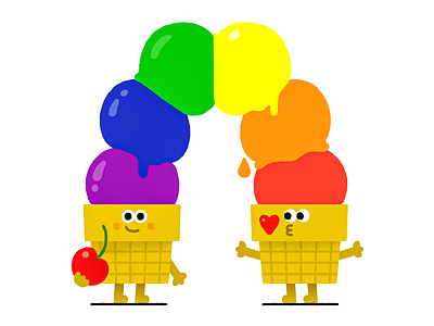 Love Ice-Cream character food fun illustration inclusivity lgbtq