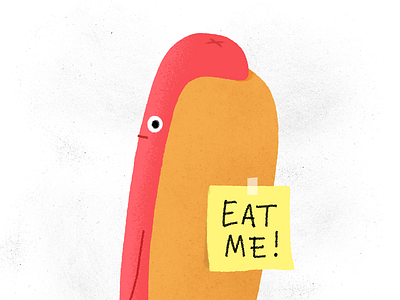 Hotdog character eat fast food food hot dog illustration