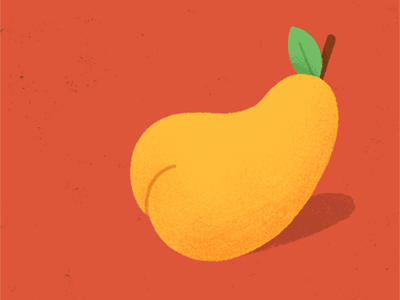 Nasty Pear character fart fruit gif illustration loop pear vintage