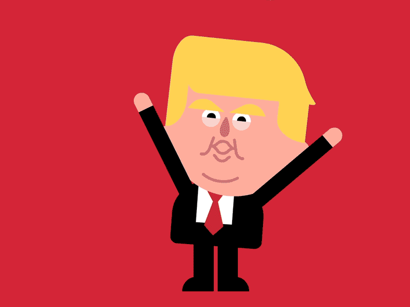 Excited Trump! animation app character clinton election free game gif president running trump usa
