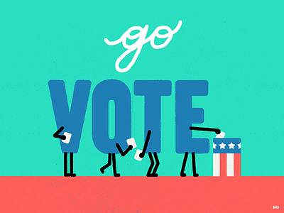GO VOTE! clinton election go vote illustration trump vota vote