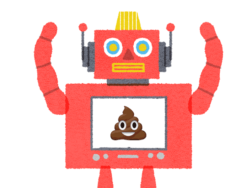 The Future of Communication android communication emoji future poop robot