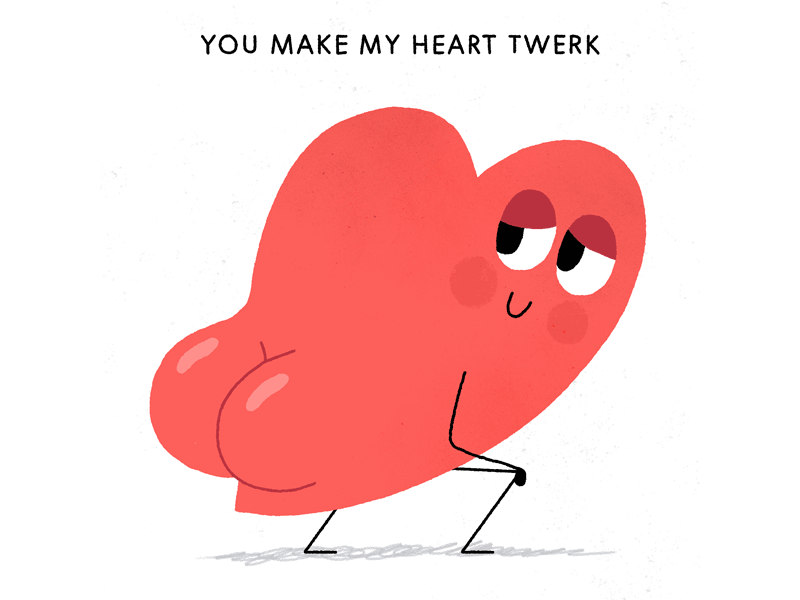 You Make My Heart Twerk ass character emoji fun gif heart loop motion sex sticker twerk