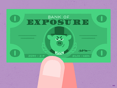 Exposure Kills bill business dollar exposure freelance green invoice money pay pig