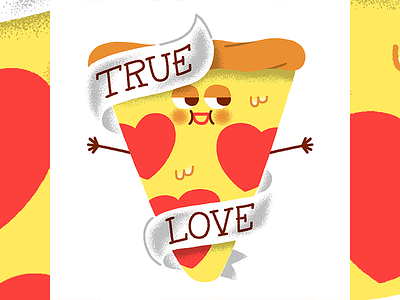 Pizza, my true love character face food fun illustration pizza tattoo