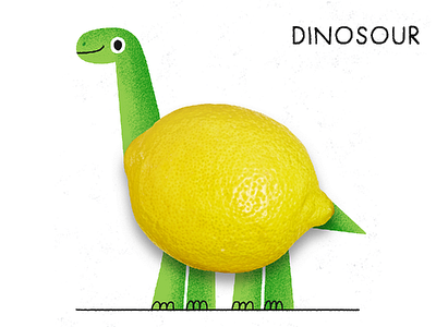 Dinosour animal character cute design dinosaur illustration lemon photo pun sour typography