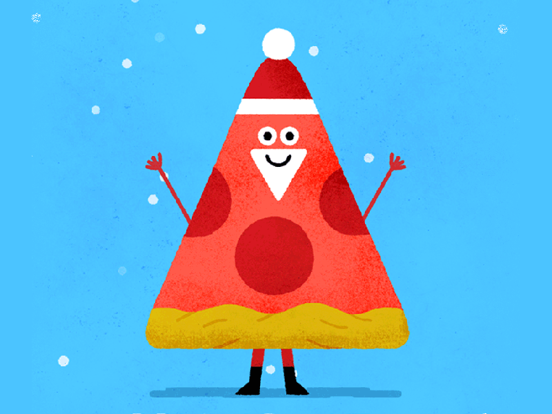 Happy Crustmas! character christmas food holiday merry christmas pizza santa santa claus