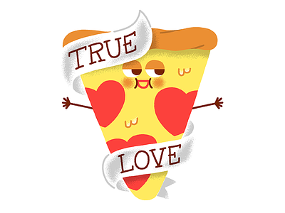 True Love! character cheese crust food fun illustration love pizza smile tattoo