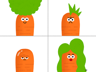 Carrot Hairstyles afro carrot character emoji fashion fun hairstyle man mood punk woman