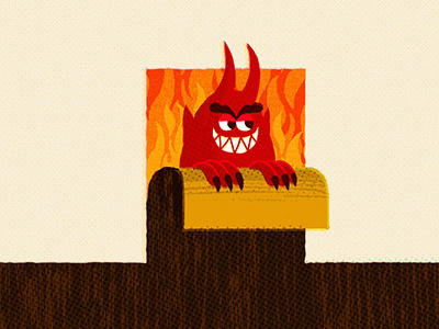 The Devil is in the details burn devil evil flame illustration inferno smile