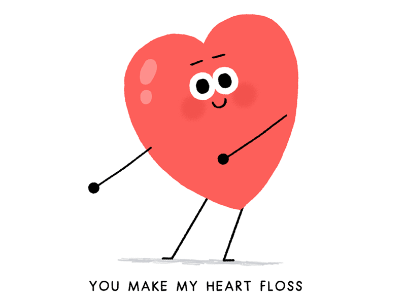 You Make My Heart Floss animation character dance floss fun heart loop love valentine card valentine day