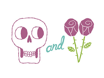 Skull & Roses flower illustration rose roses skull typography