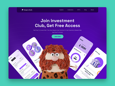 Kids Finance App Design 3d design 3d modelling finance landing page ui web web page