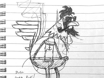 Pretentious Cock character design doodle hipster my poor brain paper pen pencil rooster sketch tim smith