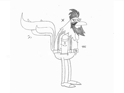 Pretentious Cock Mark 2 character design doodle hipster my poor brain paper pen pencil rooster sketch tim smith