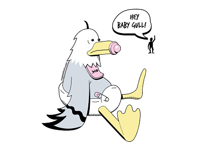 Hey Baby Gull! baby character design doodle my poor brain paper pen pencil seagull sketch tim smith