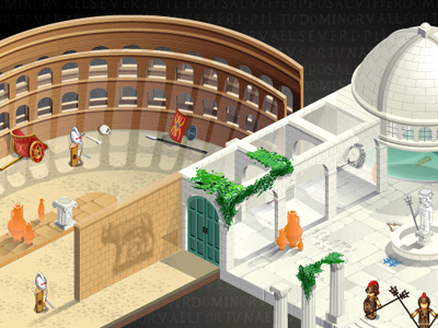 Time Explorer (Game) action amphitheatre avatar british characters columns game gladiator isometric museum my poor brain pixel puzzle rome smith stone tim