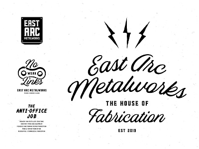 East Arc Metalworks Tees branding fabrication lettering logo metal shirt tee vector welder welding