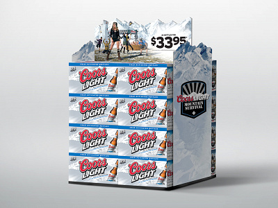 Coors Light Display 3d alcohol beer diecut graphic design in store product