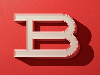 B Type 3d b design illustrator letter b lettering long shadow typography varsity