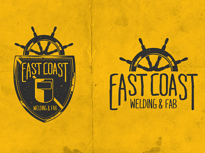 East Coast Welding v2 brand design illustrator logo nautical ship vector wheel