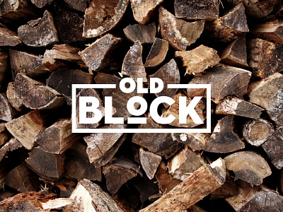 Old Block axe block design hatchet logo metal toronto typography wood