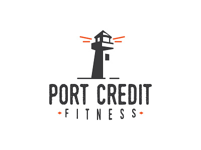 Port Credit Fitness branding fitness gym lighthouse logo ontario typography