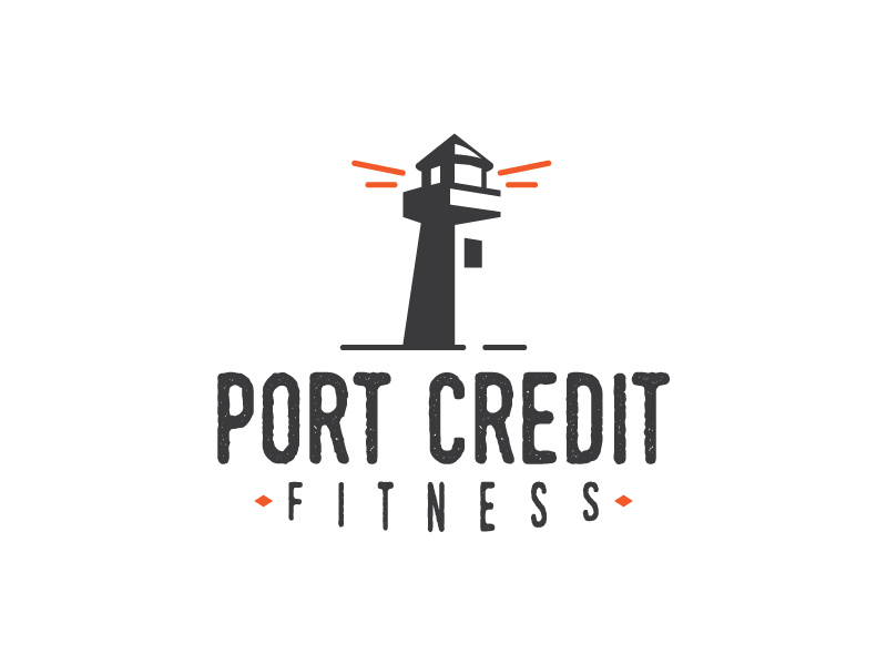 Port Credit Fitness typography ontario lighthouse gym fitness branding logo