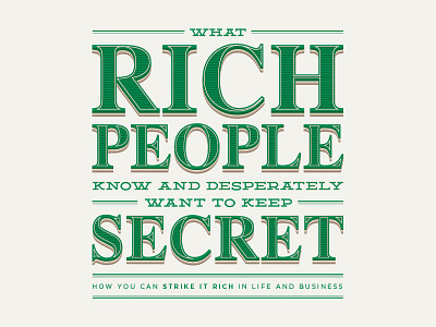 Book Cover Type book green lettering money novel rich typography