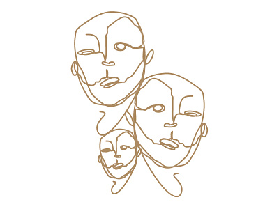 Faces / Concept Art book book cover faces gold line drawing lineart novel people single line