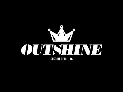 Outshine Custom Detailing automotive branding cars crown custom detailing logo polishing typography