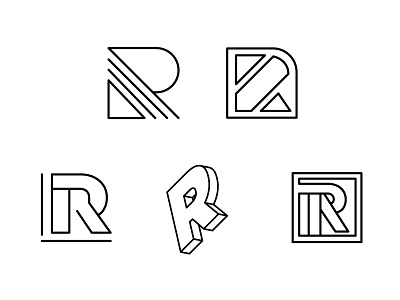 R Logos 3d brand character letter r lettering lineart lines linework logo r