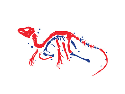 Dino Bones blue bone bones brand dinosaur fossil icon logo red vector