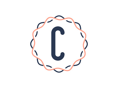 C Logo branding decor interior design letter c line logo navy pink typography