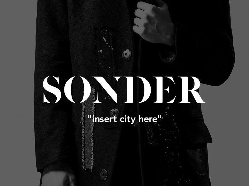 Sonder "insert city here" stylist toronto wordmark black and white travel blog fashion branding logo