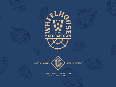 Wheelhouse Branding v2 blue branding canada logo nautical ocean oysters pei restaurant rustic ship
