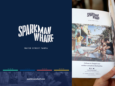 Sparkman Wharf — Tampa blue brand branding design illustration logo tampa typography vector wharf