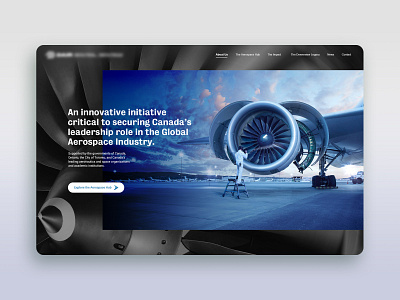 Aerospace Site aerospace airplane airport mechanic toronto ui ux web design
