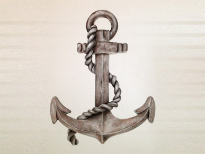 Anchor v2 anchor charcoal drawing illustration pencil rope