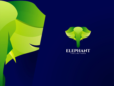 Elephant Gradient Logo Animal Colorfull Template brand identity branding design elephant graphic design illustration logo vector