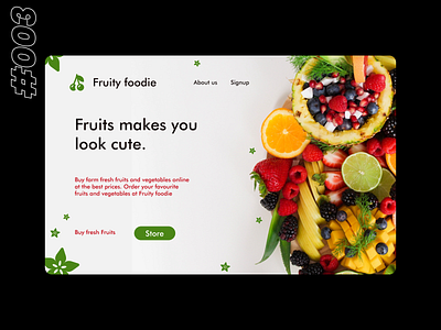 Landing page for online fruit store  #dailyui #003 #mouliuxi